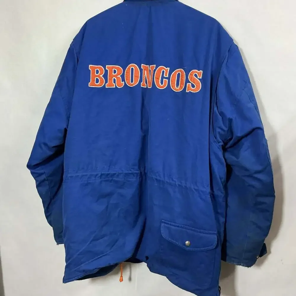 Vintage Denver Broncos NFL Stadium Coat Jacket Blue Men's Large